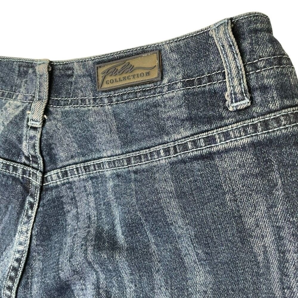 Fubu Women's Vintage Y2K Wide Straight Leg Medium Wash Stiped Jeans Size 12 - Picture 4 of 9